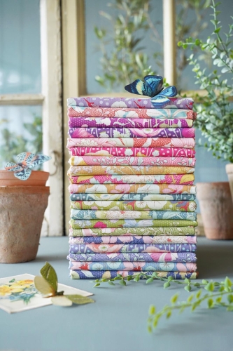 Tilda Patchwork Stoff Baumwolle - Gardenlife - Poppies Blue
